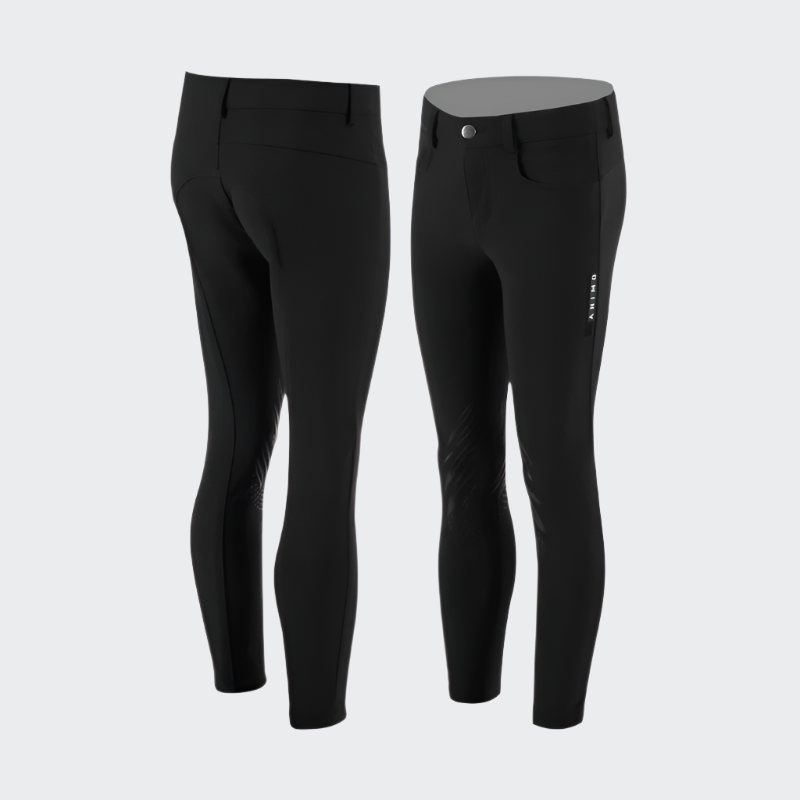 Young Rider Unisex Norby Breeches | Knee Grip | Black