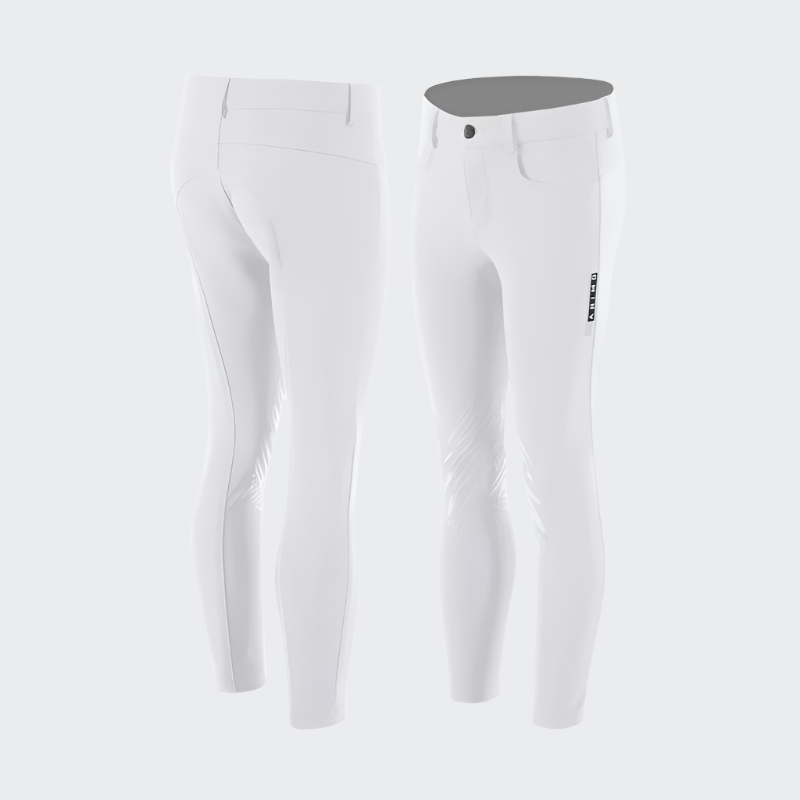 Young Rider Unisex Norby Breeches | Knee Grip | White