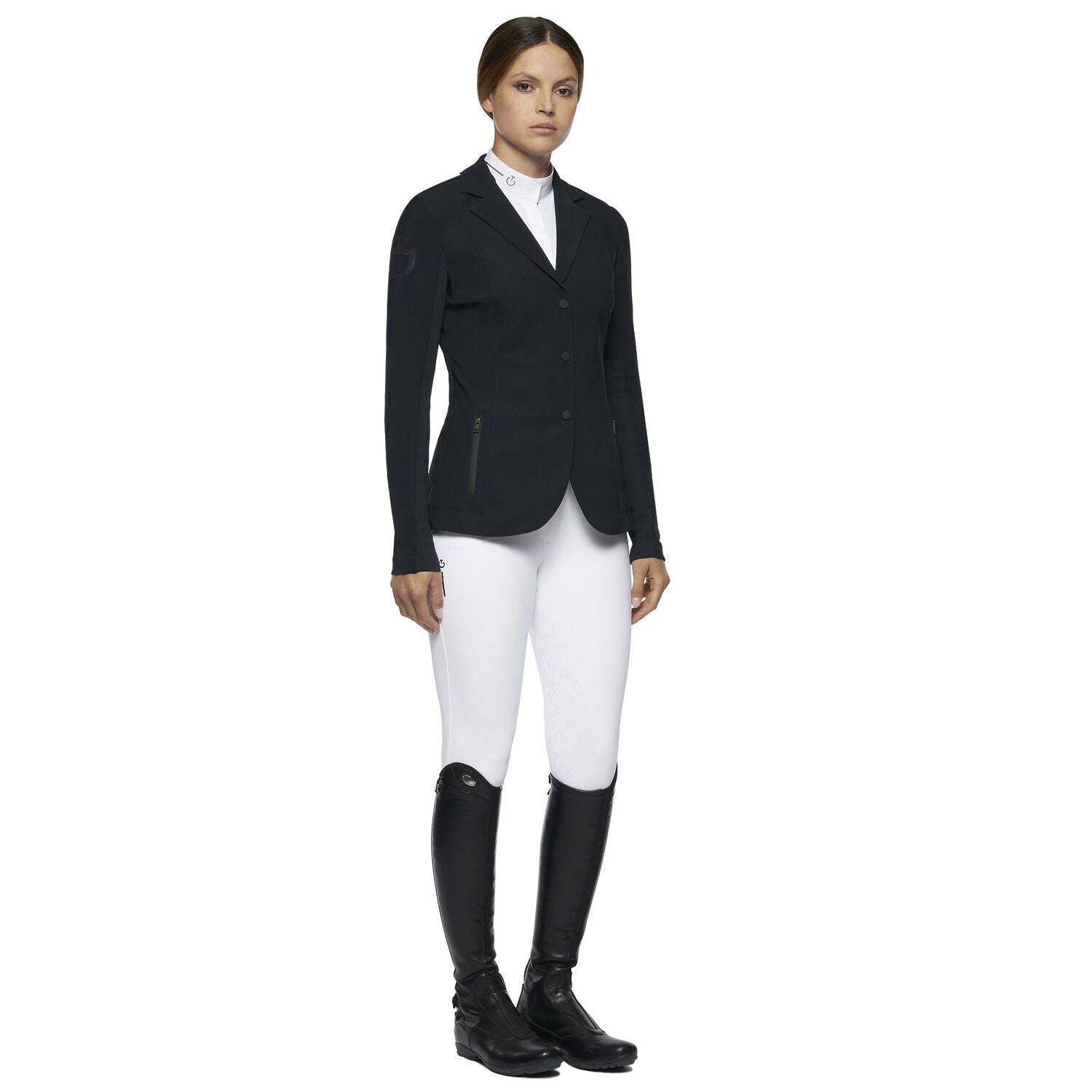 product shot image of the Ladies R-Evo Light Tech Knit Zip Riding Jacket - Navy