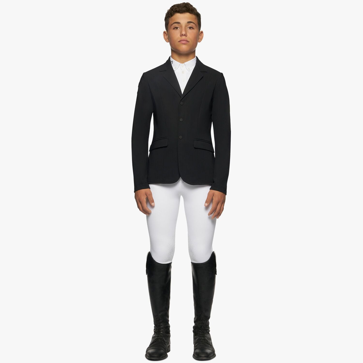 product shot image of the Boys lightweight Jersey Zip Riding Jacket - Black