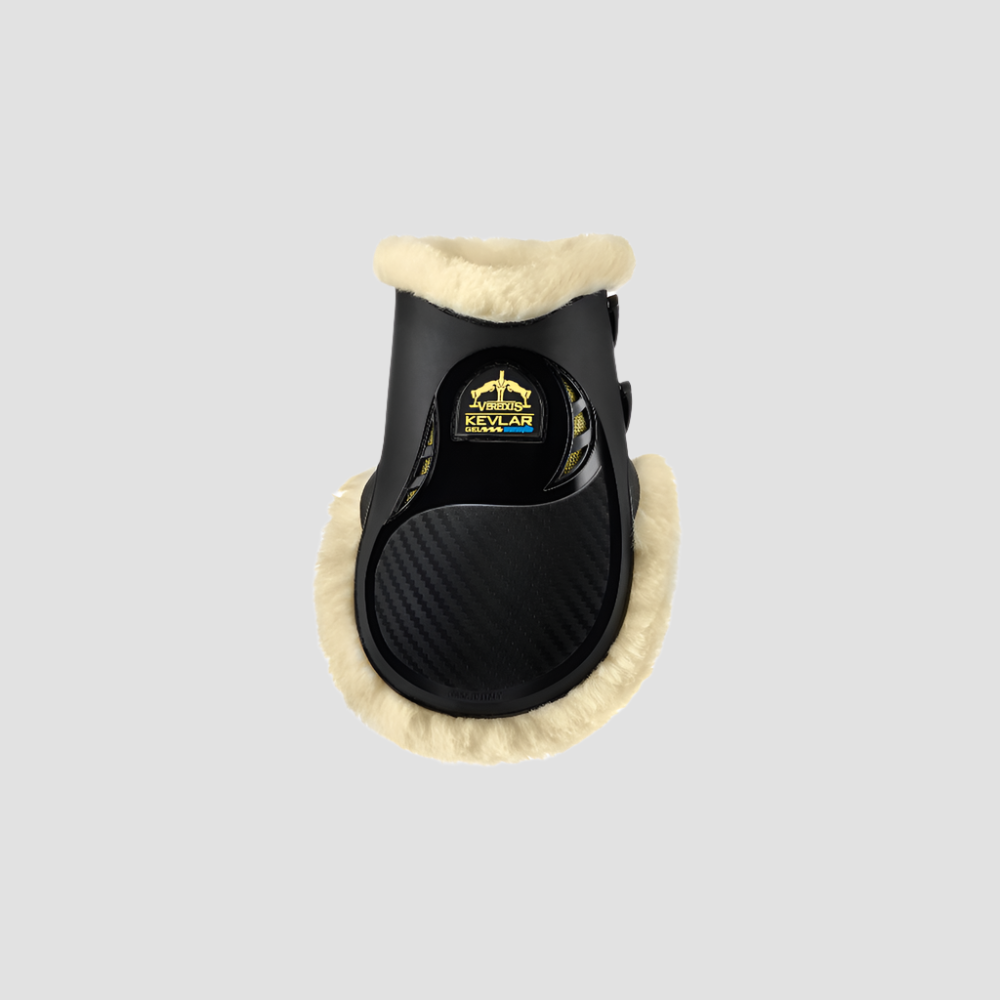 product shot image of the veredus veredus kevlar gel vento save the sheep fetlock boots black