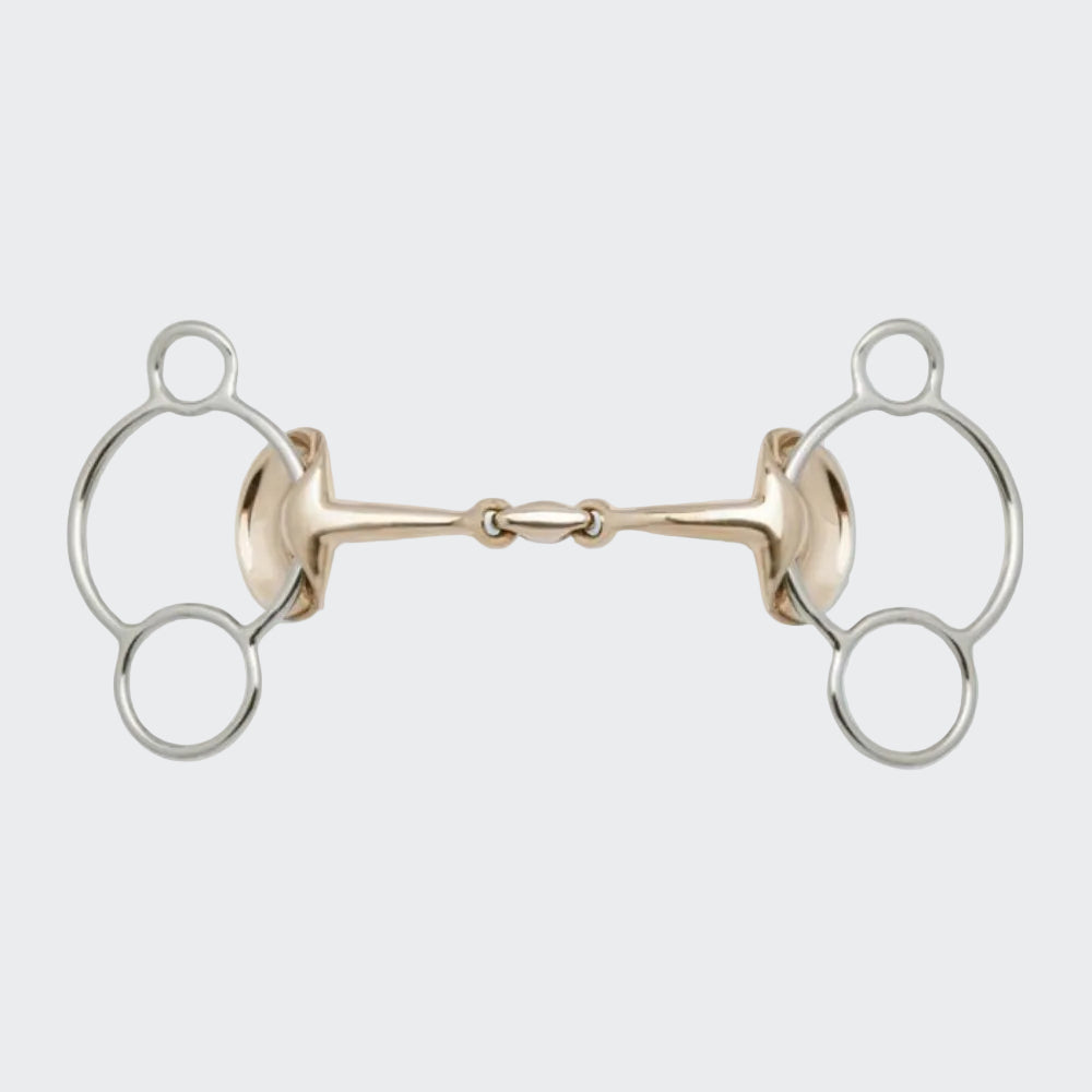 product shot image of the stubben golden wings 3 ring gag double broken