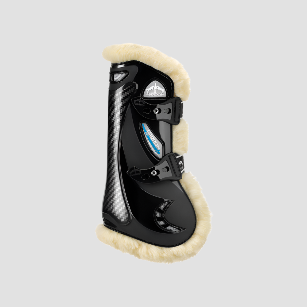 product shot image of the veredus veredus carbon gel vento save the sheep tendon boots black