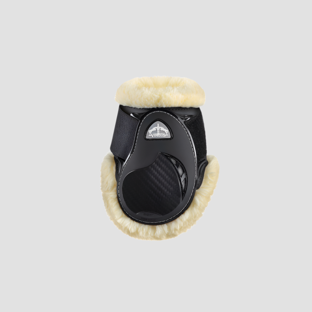 product shot image of the veredus veredus young jump vento save the sheep fetlock boots black