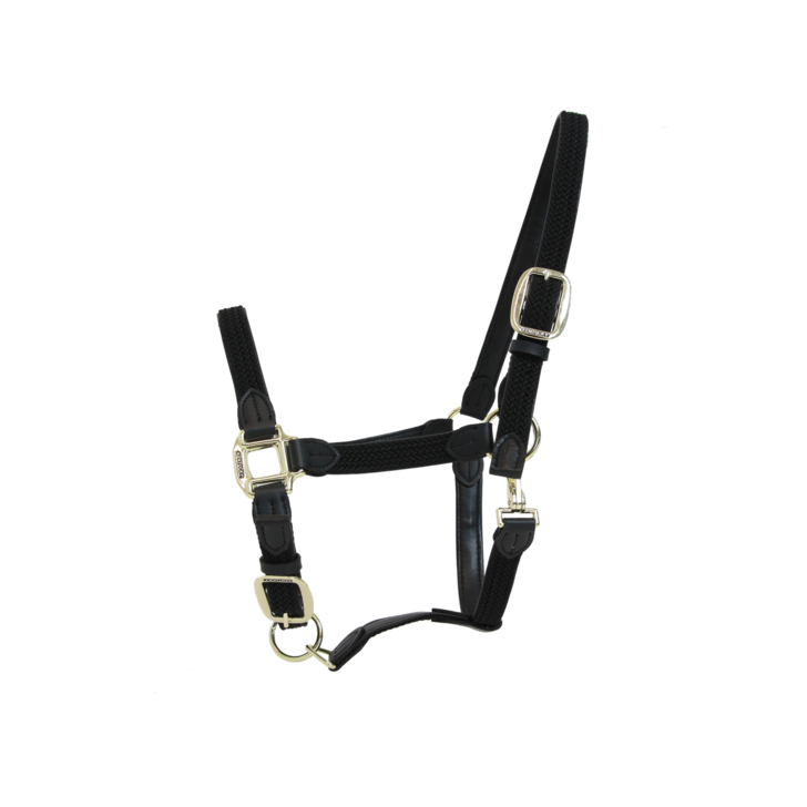 product shot image of the kentucky horsewear plaited nylon headcollar black