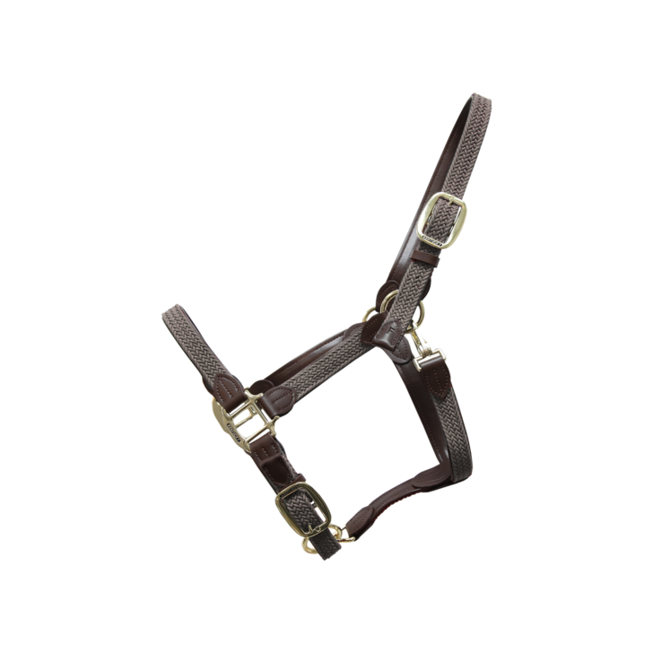 product shot image of the kentucky horsewear plaited nylon headcollar grey