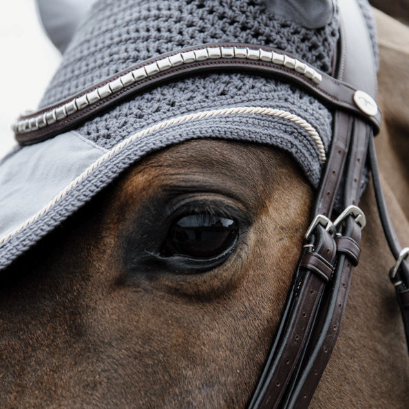 product shot image of the Wellington Basic Velvet Fly Hood - Grey