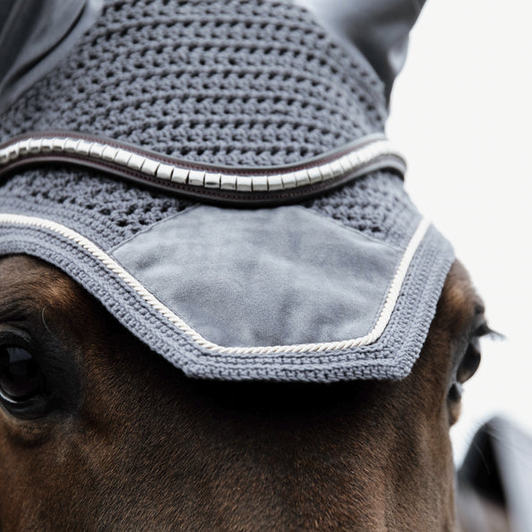 product shot image of the Wellington Basic Velvet Fly Hood - Grey