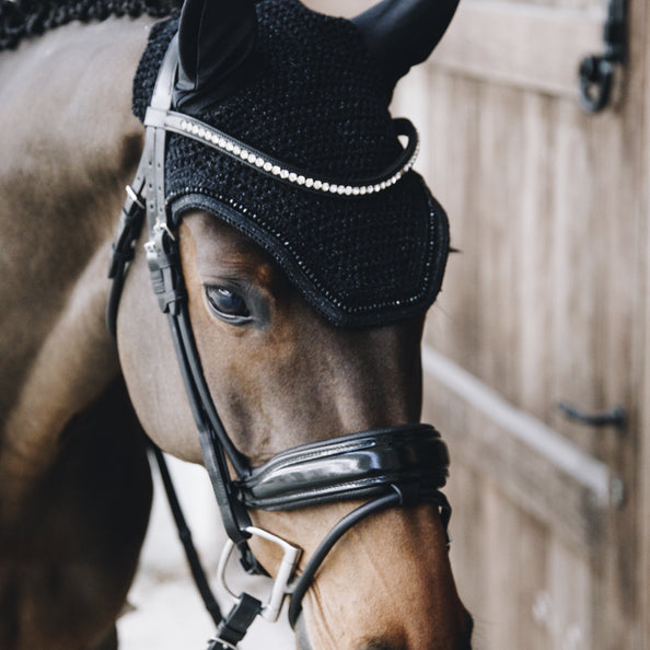 product shot image of the Wellington Glitter Band Fly Hood - Black
