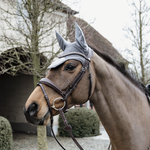 product shot image of the Wellington Basic Velvet Fly Hood - Grey