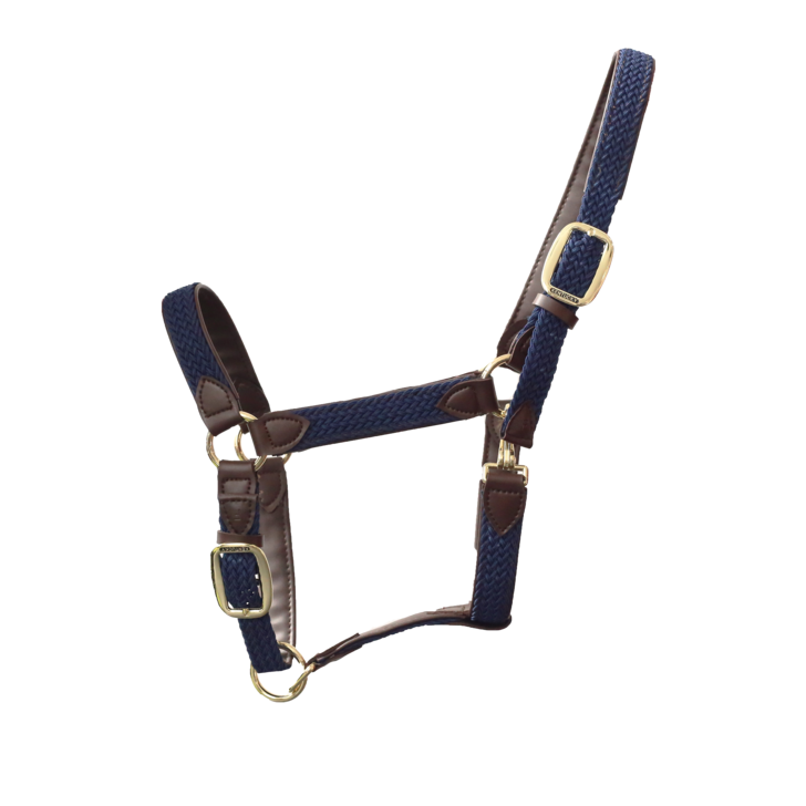 product shot image of the kentucky horsewear plaited nylon headcollar navy