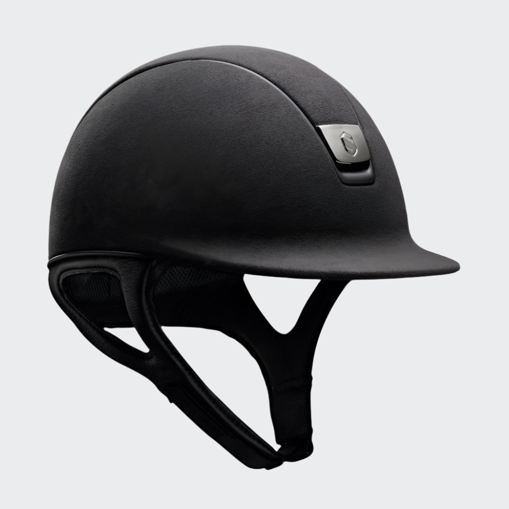 product shot image of the samshield premium black alcantara