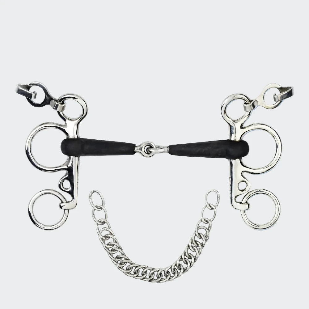 2242 Rubber Pelham Single Jointed