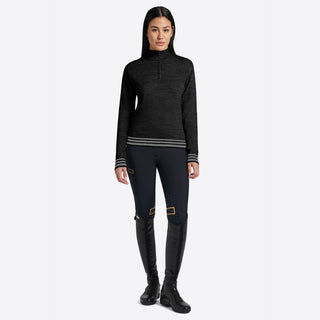 Ladies RG Italy Wool Blend Half Zip Sweater - Black