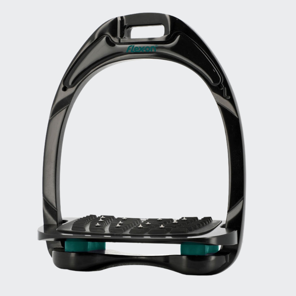 Black Aluminium Stirrups | Dark Green