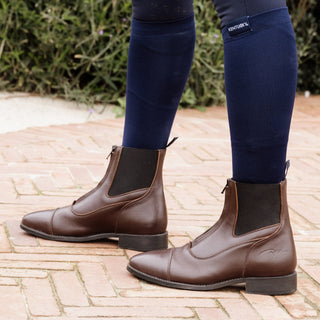 Short Boots Front Zipper | Brown
