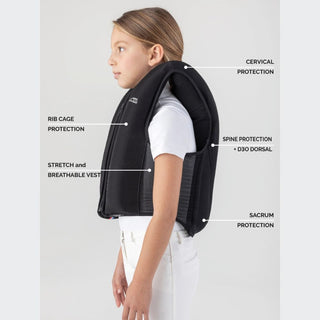 Young Rider Airbag With Level 2 Back Protector | Black