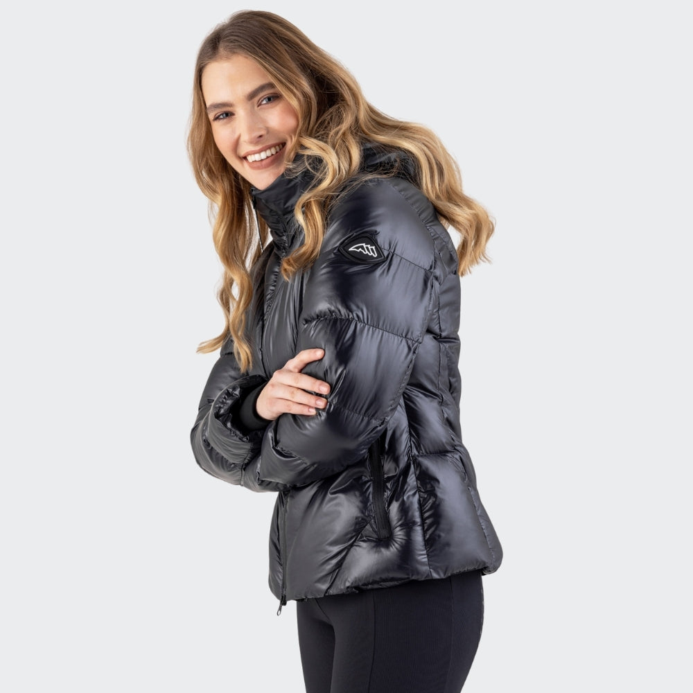 Ladies Coolbomb Glossy Padded Coat | Black