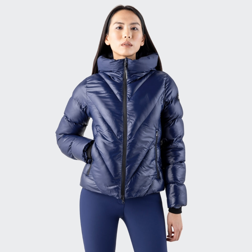 Ladies Coolbomb Glossy Padded Coat | Navy