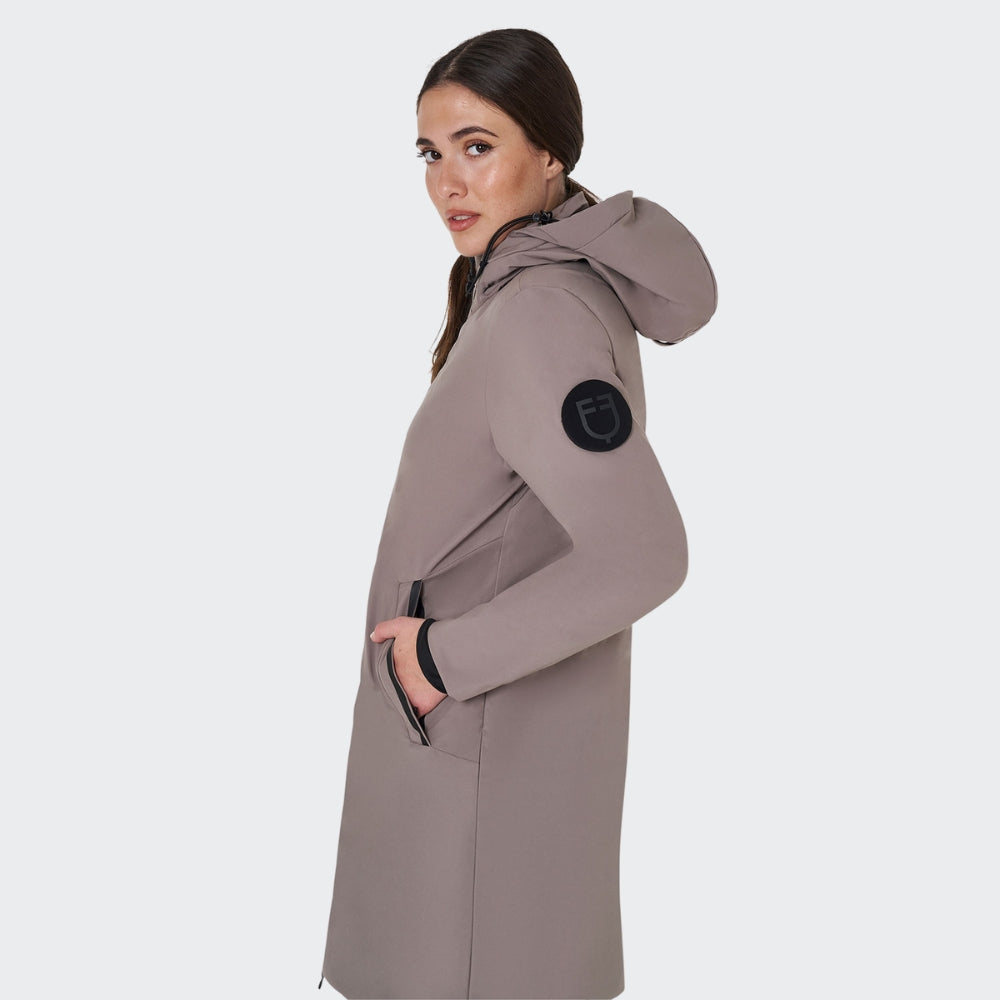 Ladies Water & Wind Repellent Long Down Padded Coat | Brindle