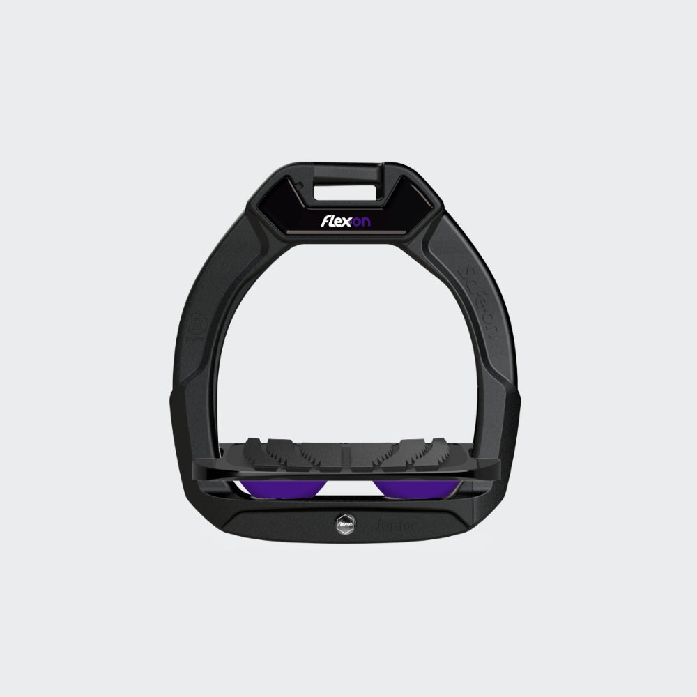 Safe-On Kids Stirrups | Total Black | Purple