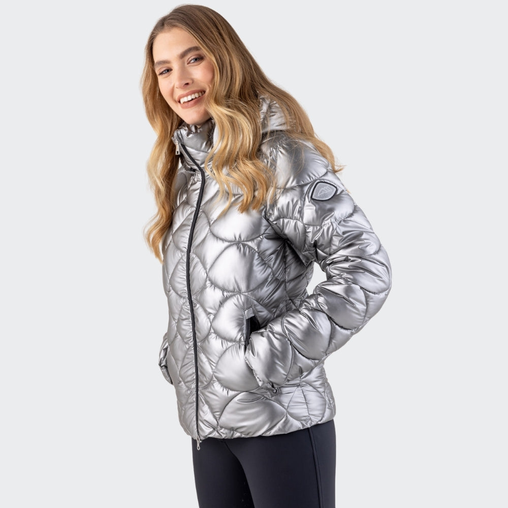 Ladies Gasic Quilted Coat | Silver