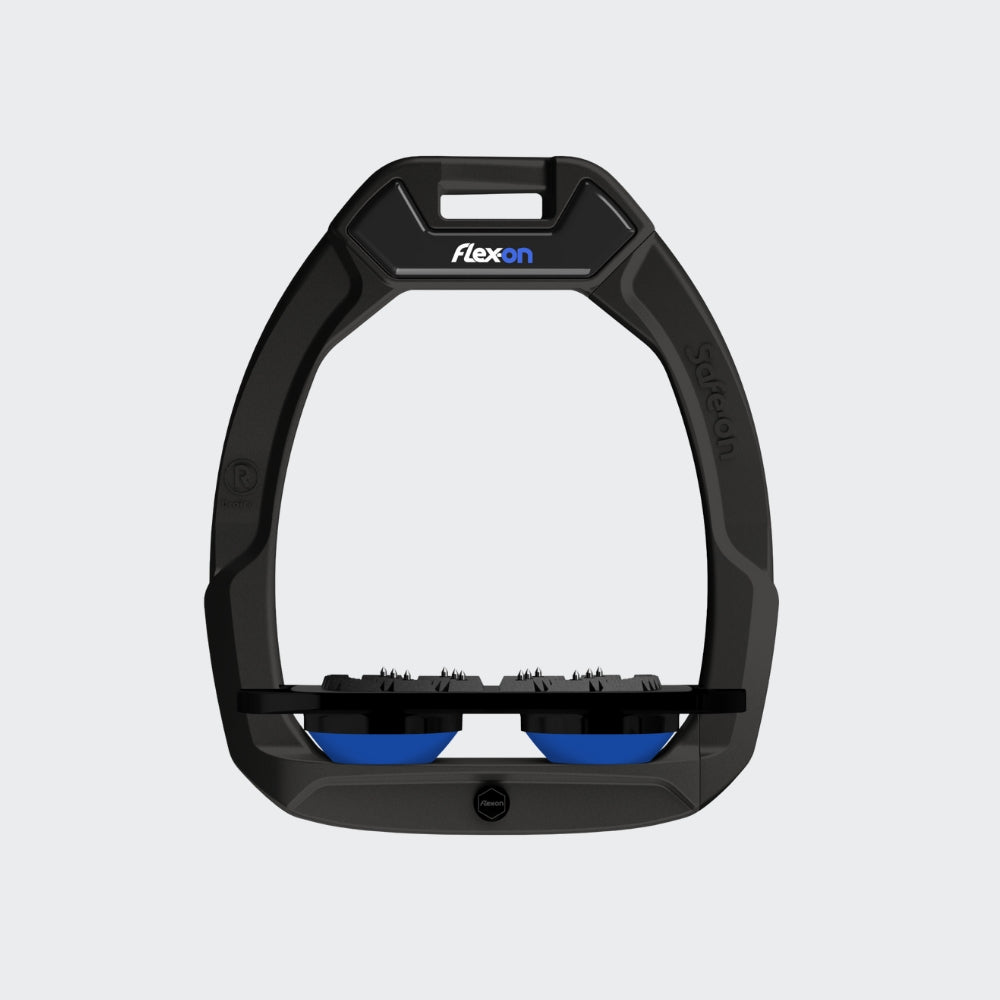Safe-On Stirrups | Total Black | Royal Blue