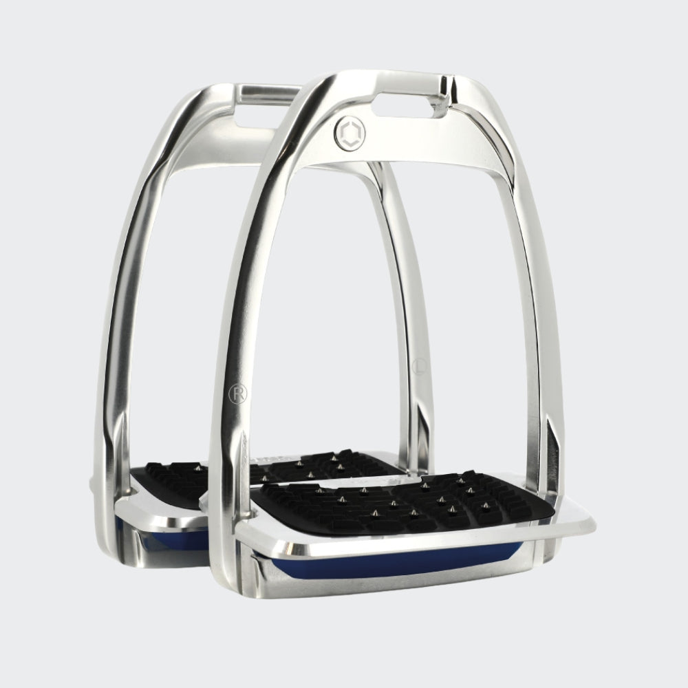Hunter H Stirrups | Polished Aluminium | Blue