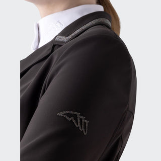 Ladies Eqgace Crystal Collar Show Jacket | Coffee Bean