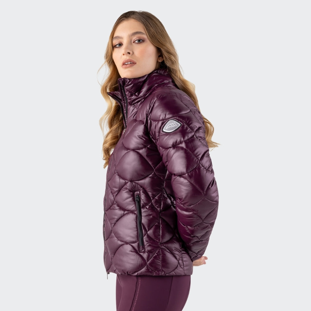 Ladies Gasic Quilted Coat | Burgundy