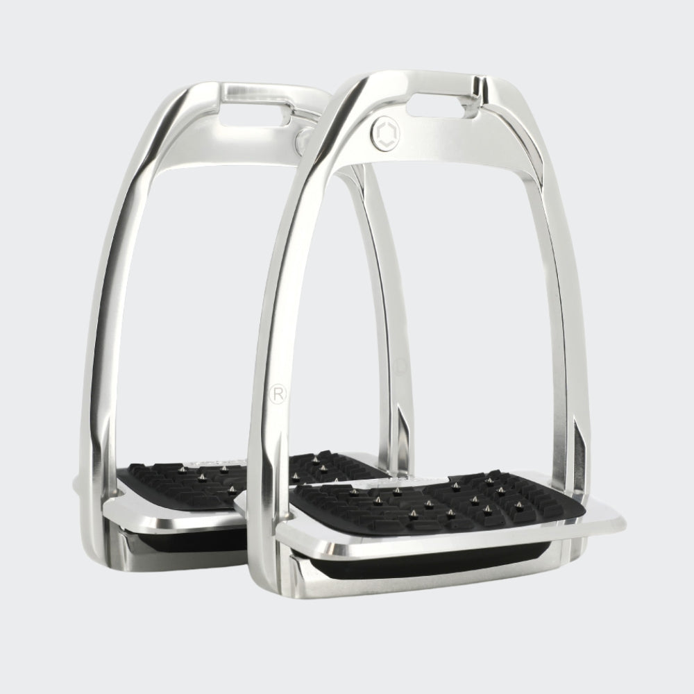 Hunter H Stirrups | Polished Aluminium | Black