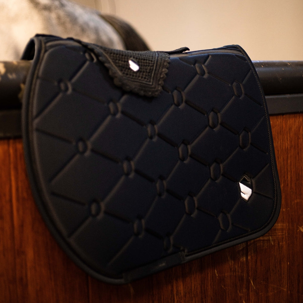 SpineShield Embroidery Jumping Saddle Pad | Black