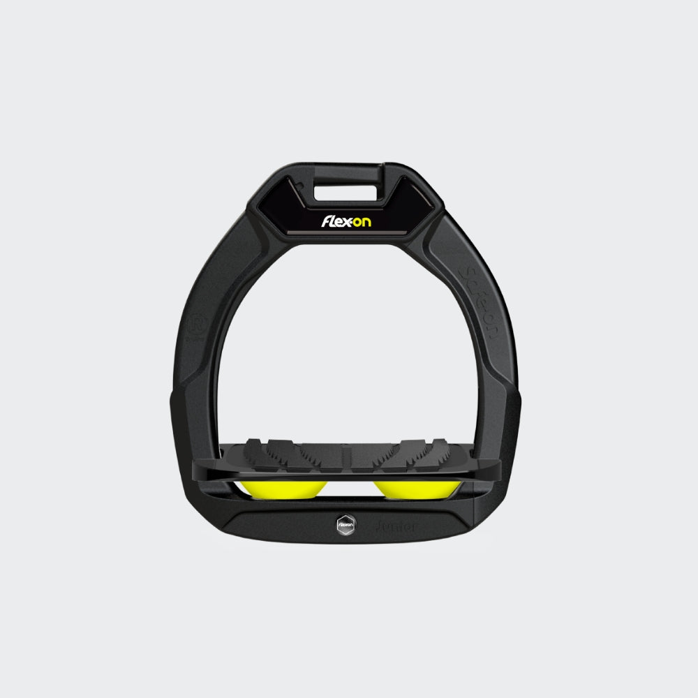 Safe-On Kids Stirrups | Total Black | Yellow