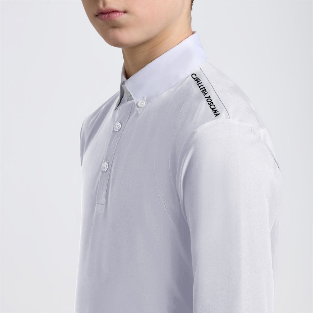 Boys CT Jersey Print Logo Show Shirt | Long Sleeve | White