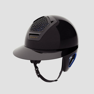 Voronoï Carbon Helmet With Temple Protection | Black | Blue