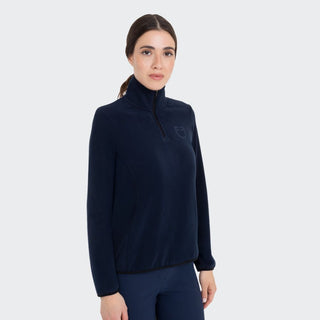 Ladies High Neck Half Zip Fleece Sweater | Navy