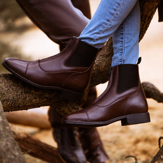 Short Boots Front Zipper | Brown