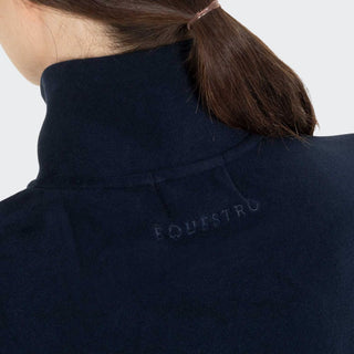 Ladies High Neck Half Zip Fleece Sweater | Navy