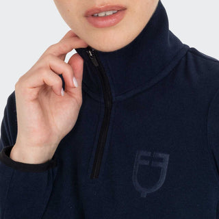 Ladies High Neck Half Zip Fleece Sweater | Navy