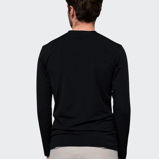 Mens Fellow Long Sleeve Technical Polo | Black