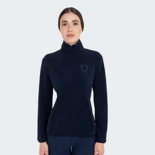 Ladies High Neck Half Zip Fleece Sweater | Navy