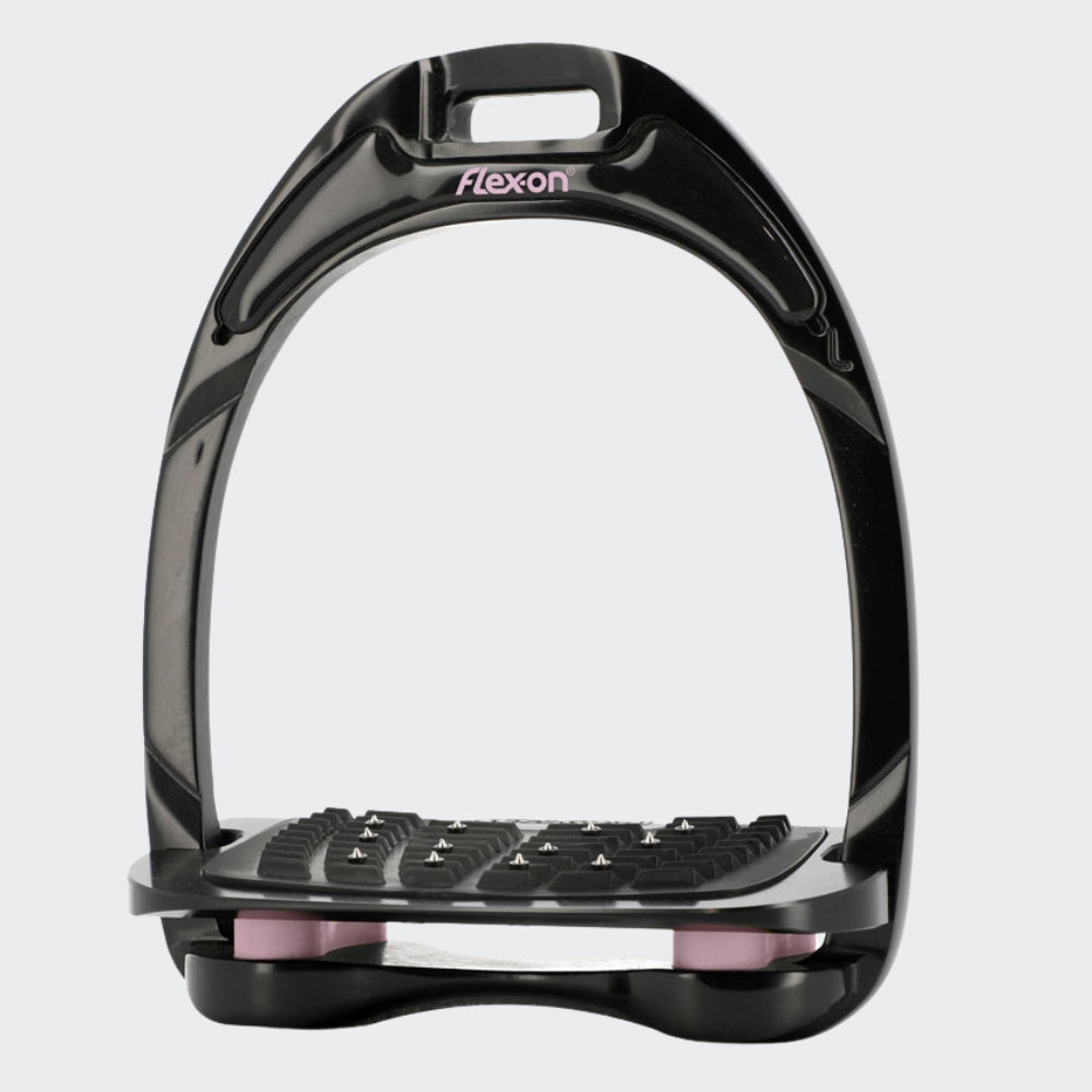 Black Aluminium Stirrups | Light Pink