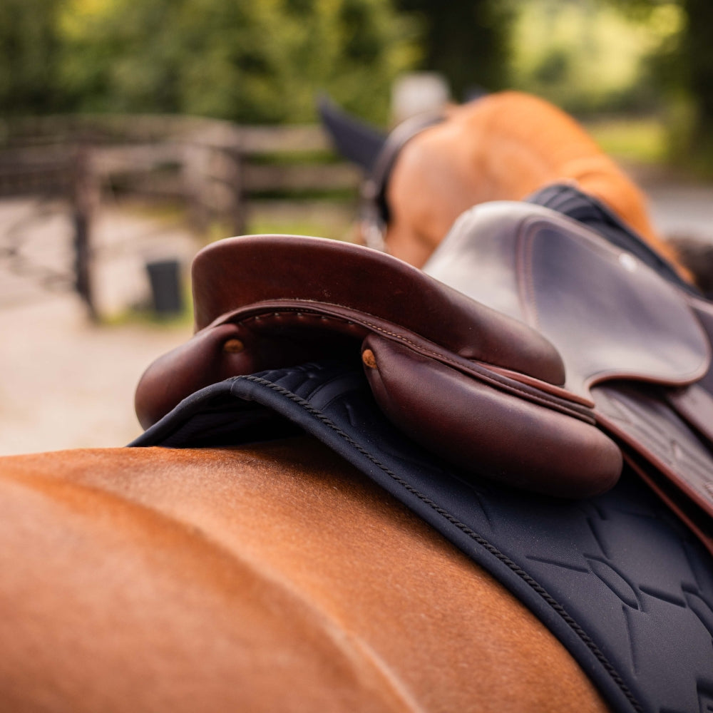 PRE-ORDER | SpineShield Swarovski Jumping Saddle Pad | Black