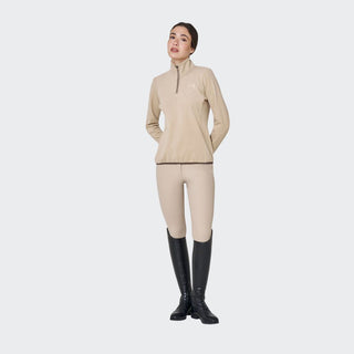 Ladies High Neck Half Zip Fleece Sweater | Cobblestone