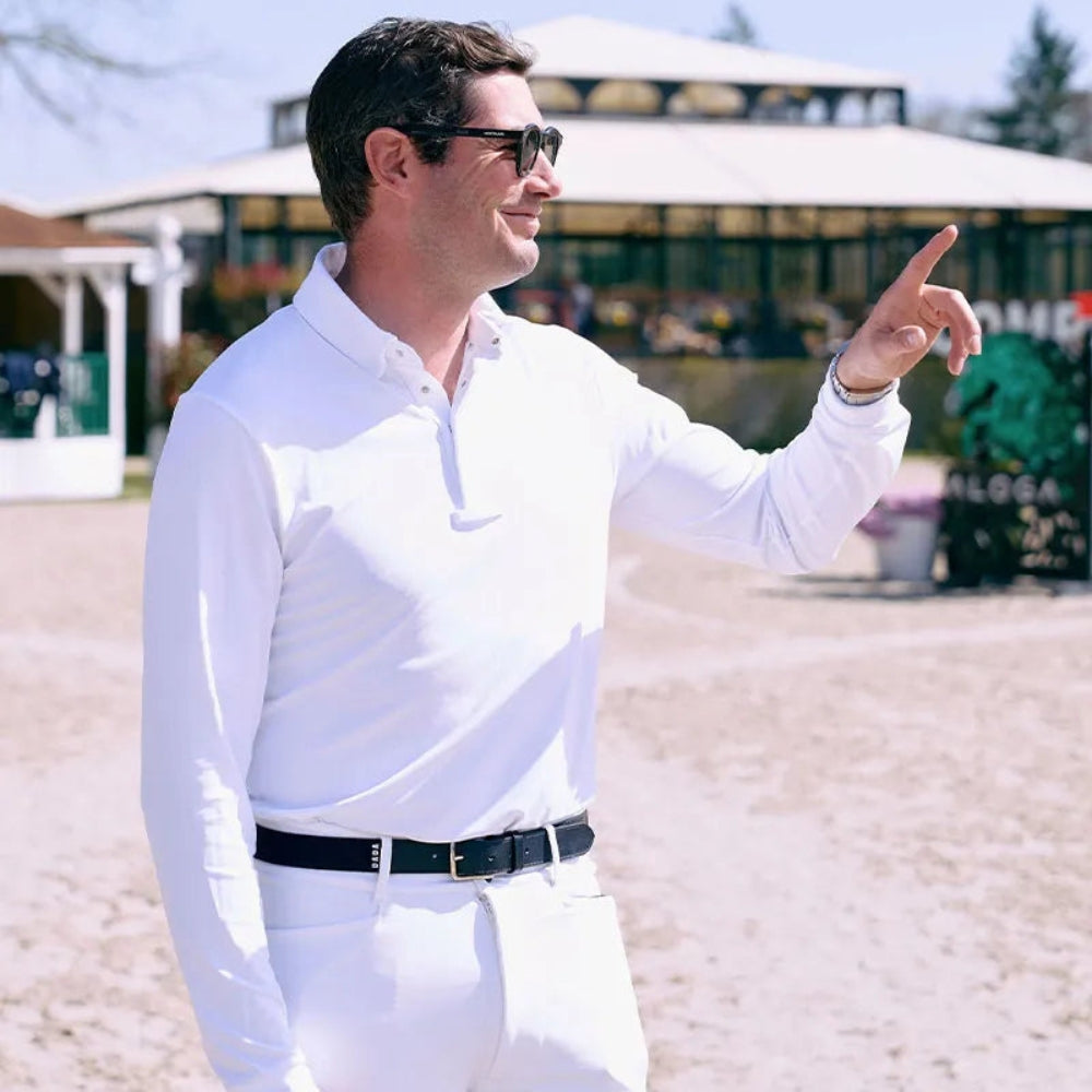 Mens Vitali Long Sleeve Show Shirt | White