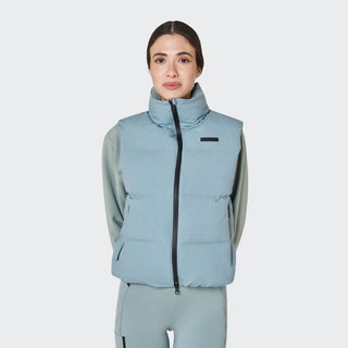 Ladies Quilted Down Vest | Slate Grey