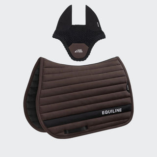 Kit Tech Stripe Saddle Pad + Fly Hood Set | Coffee Bean