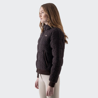 Ladies Eqglana Wool Quilted Bomber | Coffee Bean