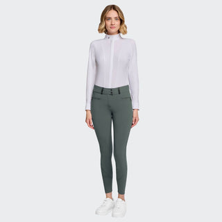 Ladies Clara Crystal Fabric Breeches | High Rise | Dark Forest