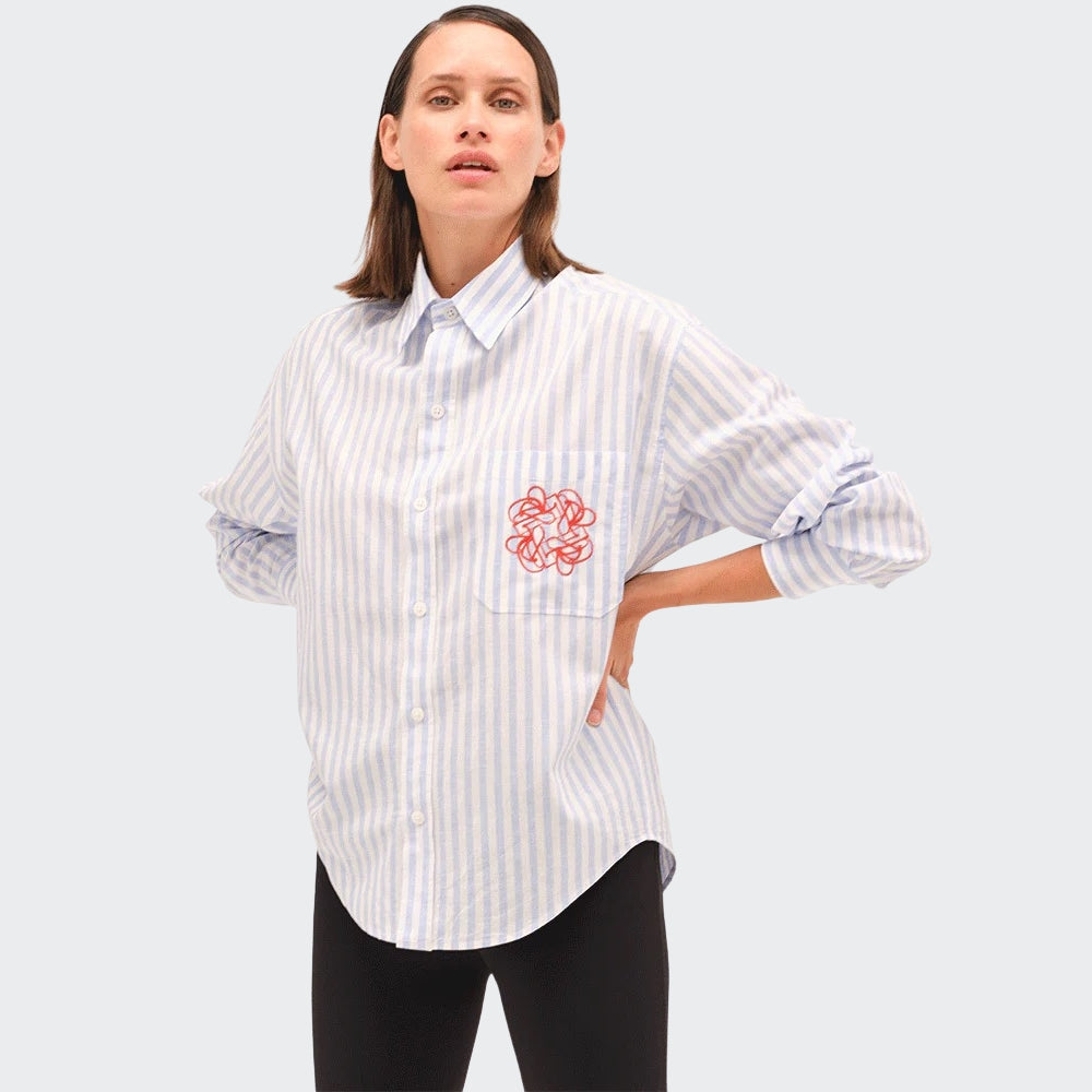 Ladies Olga Lightweight Shirt | Blue Stripes